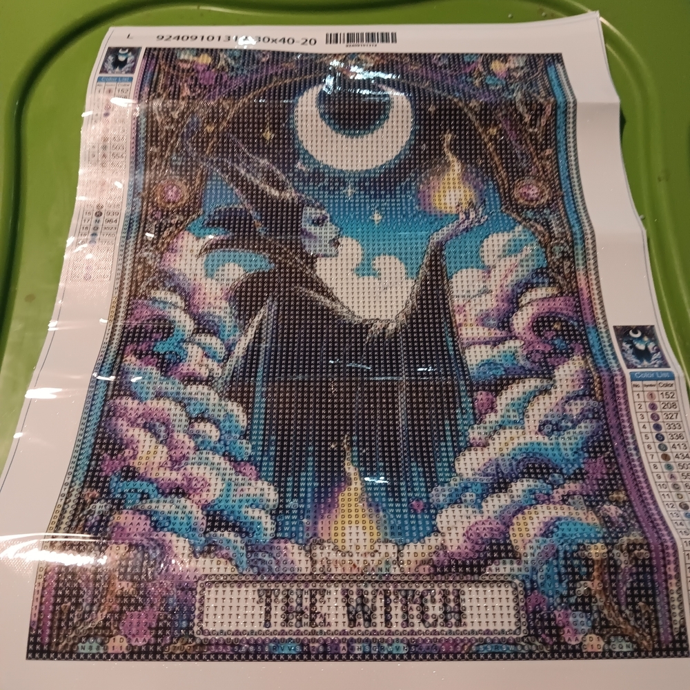 Mystical Witch Diamond Painting Kit - Blue and Black 30x40